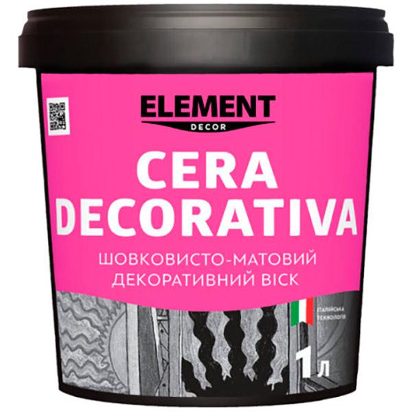 Воск декоративный Cera Decorativa Element Decor база шелковисто-матовый для внутренних работ 1 л Прозрачный (1822337150)