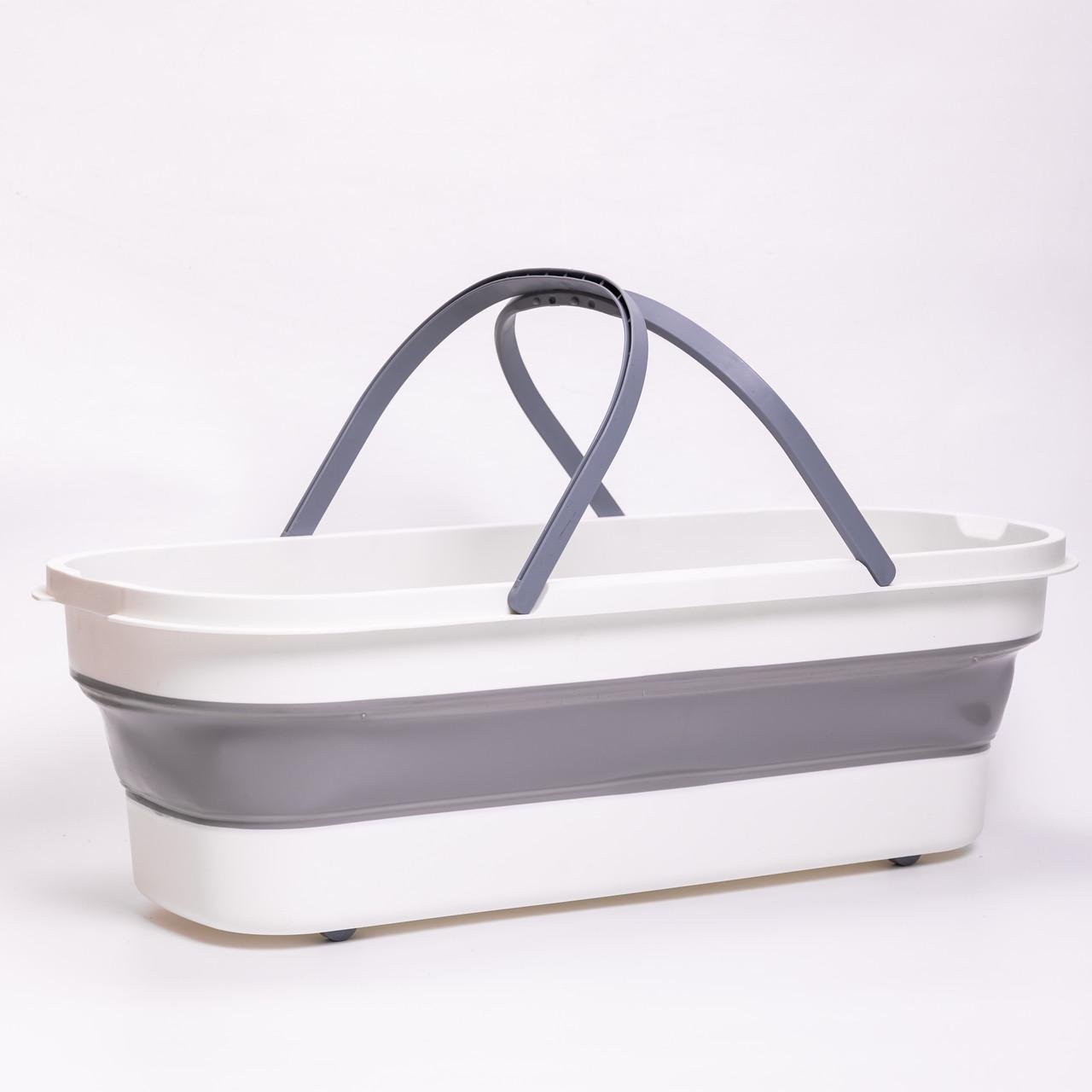 Ведро-таз складное из пластика с силиконовыми вставками HP-35015-2 (A-035208)