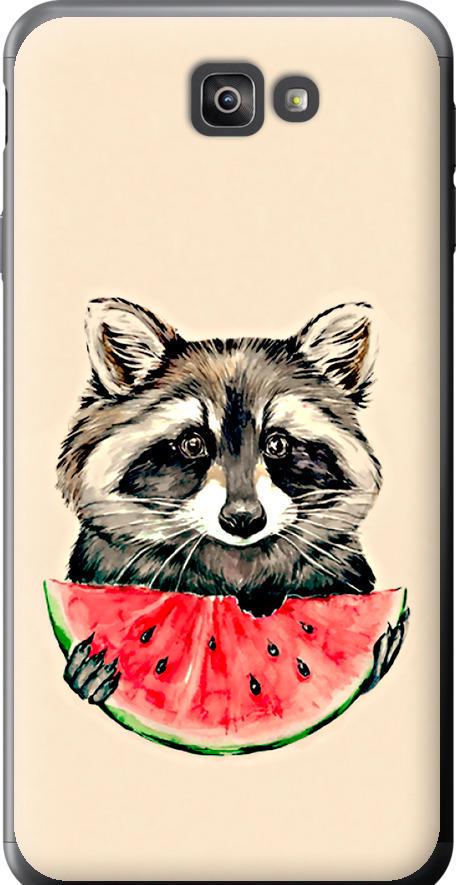Чехол на Samsung Galaxy J7 Prime Енотик с арбузом (4605u-610-42517)