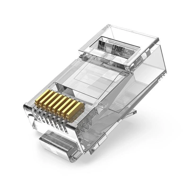 Разъем RJ45 проходной штекер RJ45-ARC6-S21 для витой пары Cat6 под жилу 24-26AWG 1000 Mbp 250Mhz (000048681)