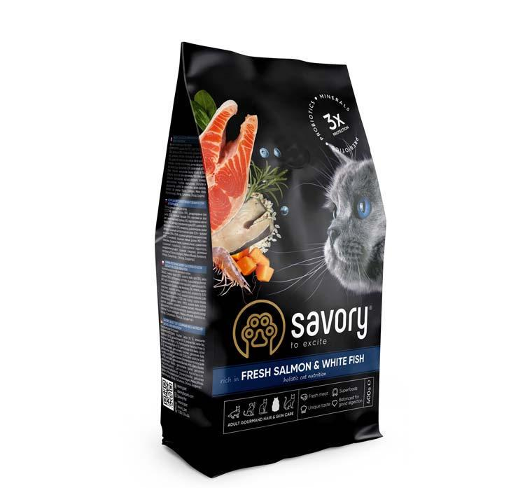 Корм для кошек Savory Cat Gourmand Fresh Salmon & White Fish 2 кг (2114655226)