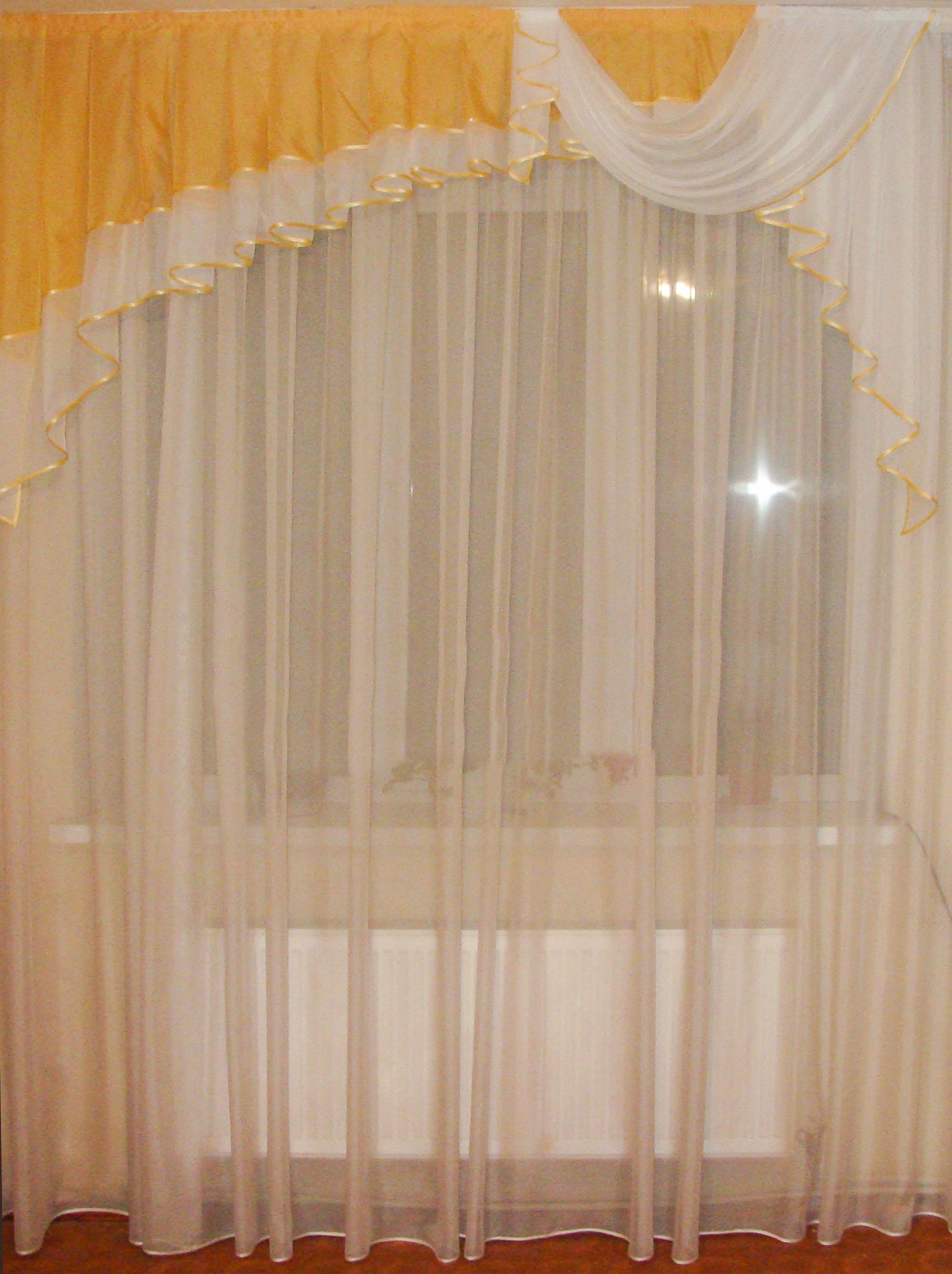 Ламбрекен Firanka Асиметрія карниз 200 см Золотистий з молочним (29_1_2м) - фото 1