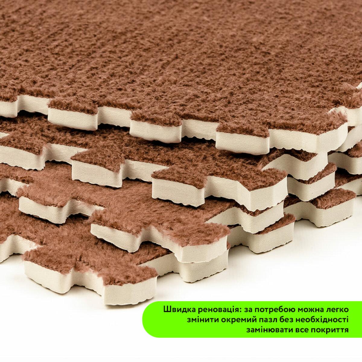 Підлога-пазл плюшевий 30х30х1см Коричневий (D SW-00002082) - фото 5 Підлога-пазл плюшевий 30х30х1см Коричневий (D SW-00002082) - фото 5