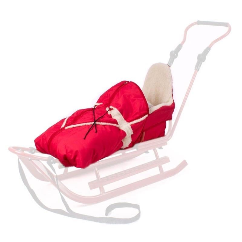 Санки Adbor Piccolino с регулируемой ручкой и конвертом Красный - фото 2