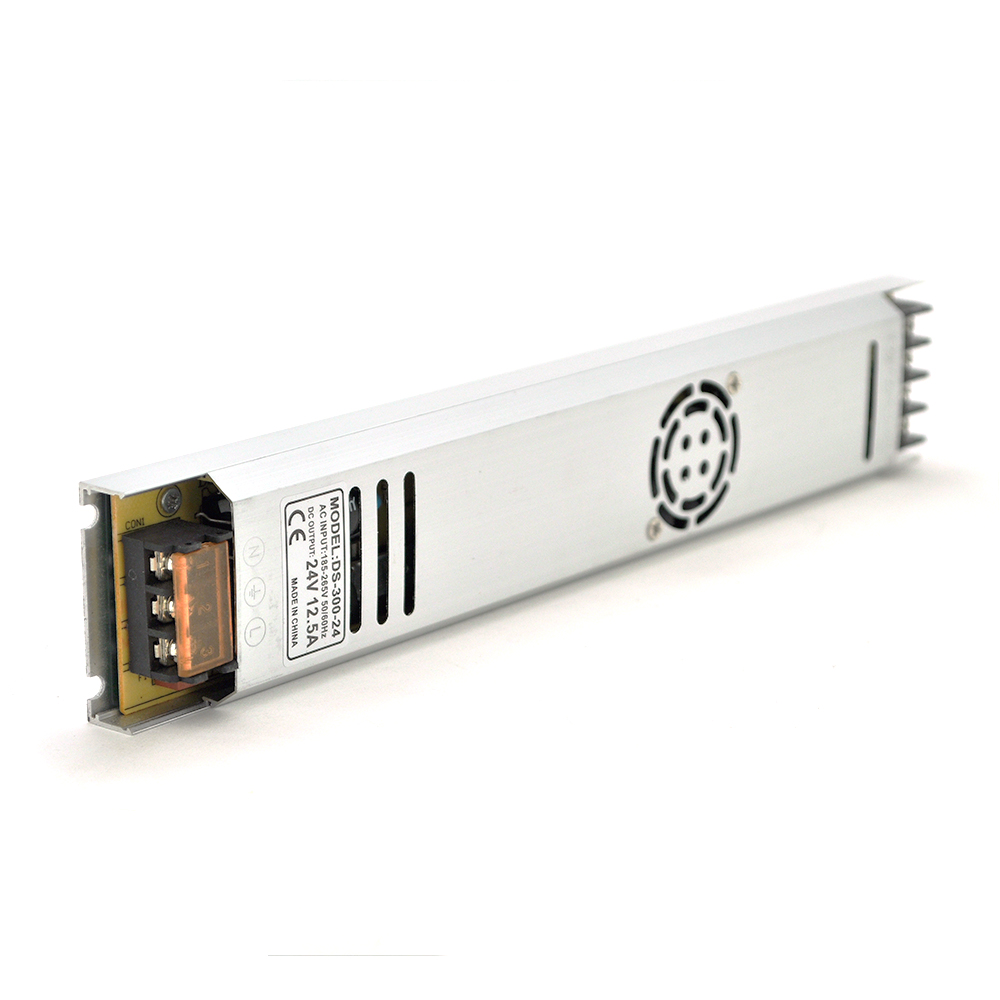 Блок живлення імпульсний Slim перфорований для відеоспостереження та освітлення 24 В 12,5 А 300 Вт (16862)