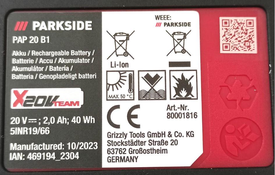 Ножиці акумуляторні для трави та кущів PARKSIDE PAGS 20-Li A1 1 АКБ і зарядний пристрій (67568) - фото 18 Ножиці акумуляторні для трави та кущів PARKSIDE PAGS 20-Li A1 1 АКБ і зарядний пристрій (67568) - фото 18
