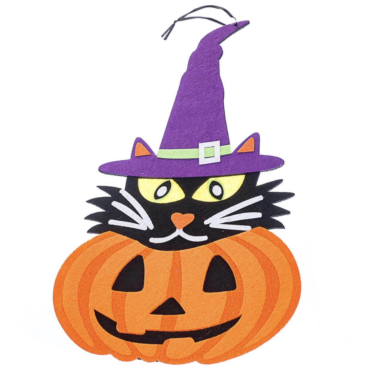 Подвеска на Хэллоуин Черный кот в тыкве декоративная (1356211) Подвеска на Хэллоуин Черный кот в тыкве декоративная (1356211)