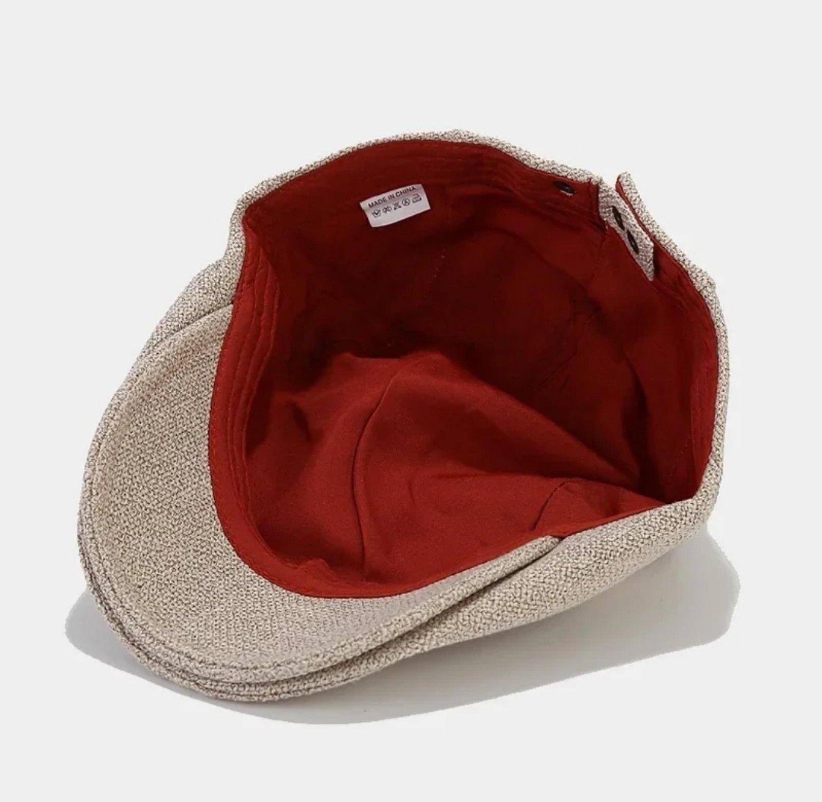 Кепка-берет с регулятором льняная унисекс Бежевый (24758540) - фото 2 Кепка-берет с регулятором льняная унисекс Бежевый (24758540) - фото 2