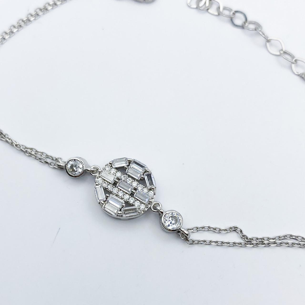 Браслет серебряный с белым кубическим цирконием р. 16-3 см 3,02 г