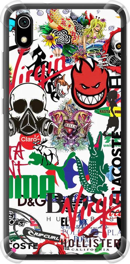 Чехол на Xiaomi Redmi 7A Many different logos (4022sp-1716-42517)