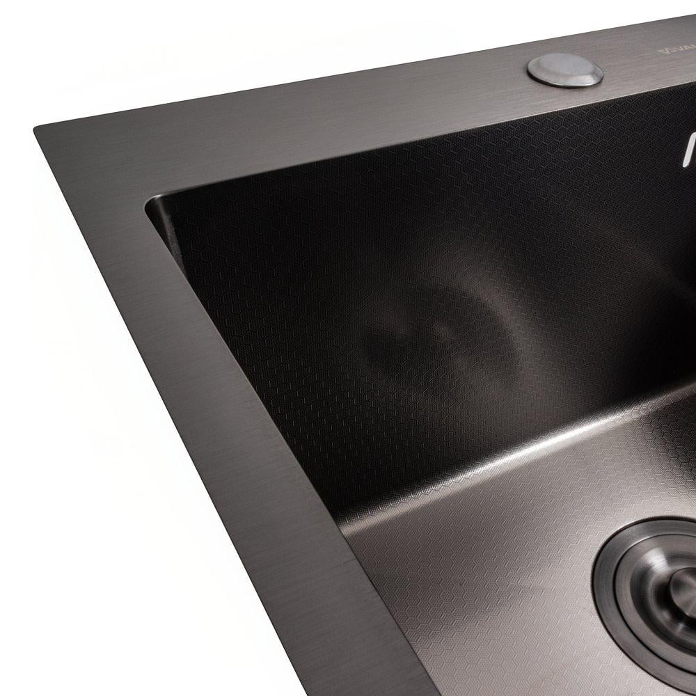 Мойка кухонная Valeso Handmade 50х50 PVD DECOR сифон круглый 3,0/0,8 Черный - фото 4 Мойка кухонная Valeso Handmade 50х50 PVD DECOR сифон круглый 3,0/0,8 Черный - фото 4