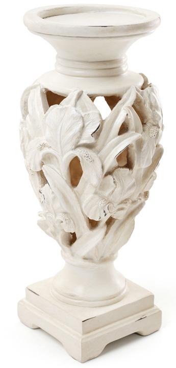 Подсвечник Ирисы 11,5х11,5х26 см Слоновая кость (BD-430-113)