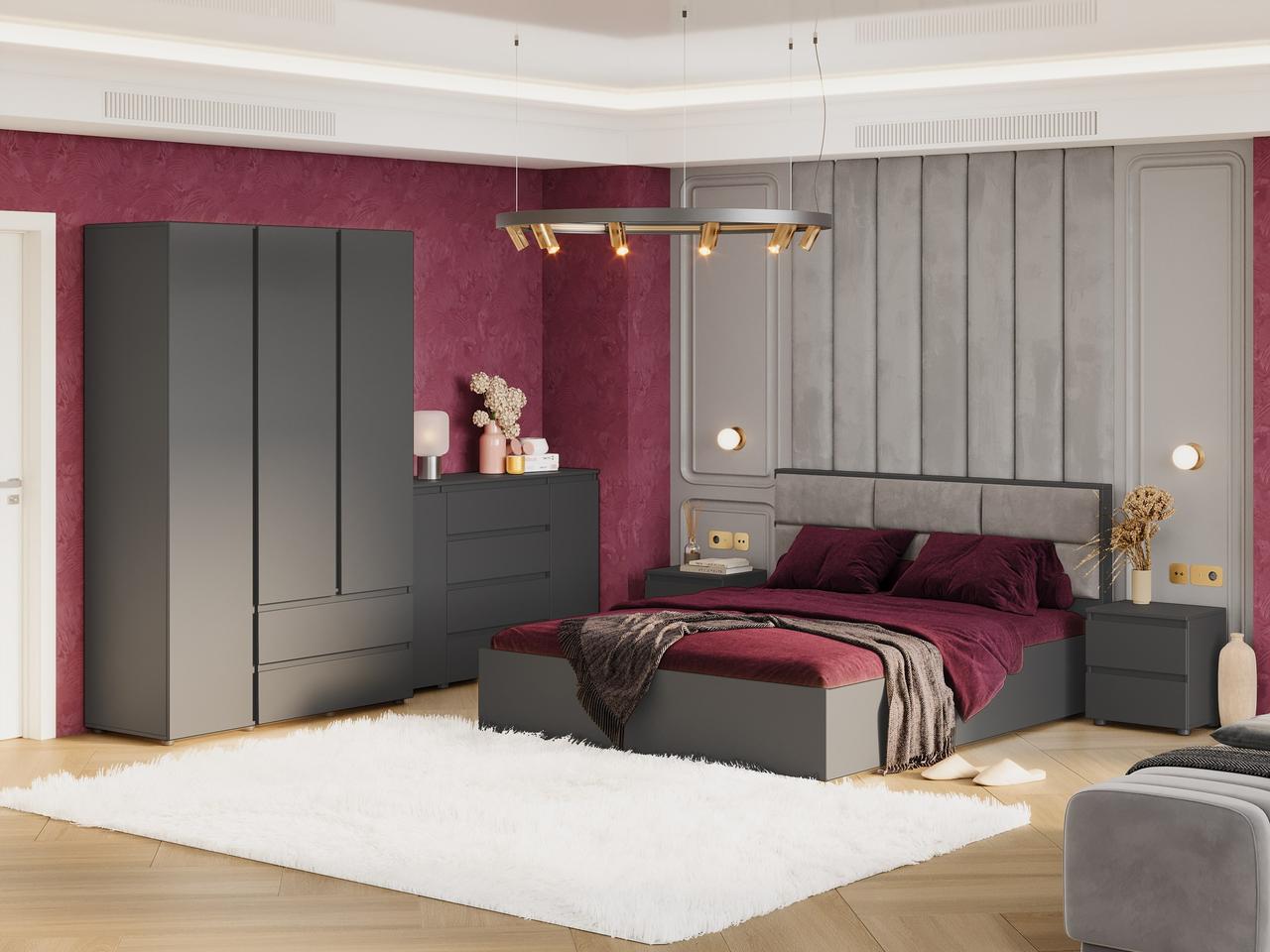 Спальня Эверест Лайт-4 Графитовая (EVR-20818.03)