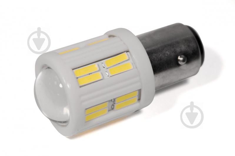 Светодиодная лампа StarLight T25/5 28 (24+4 линза) диодов 4014 3.5W 12V-24V WHITE / керамика / габарит+стоп