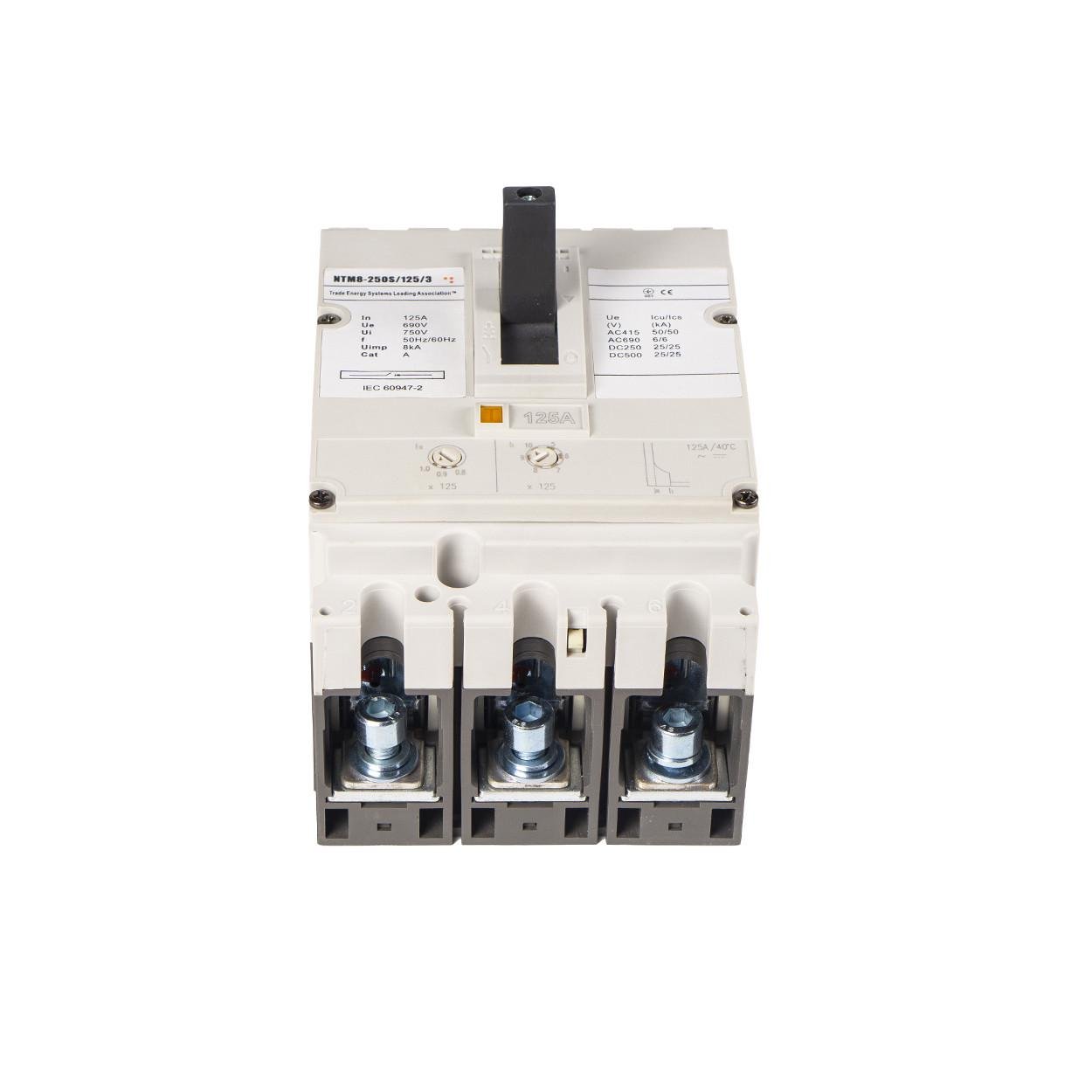 Шкафный автоматический выключатель размыкатель напряжения TESLA NTM8 250 125 3р 125A (30) - фото 3 Шкафный автоматический выключатель размыкатель напряжения TESLA NTM8 250 125 3р 125A (30) - фото 3