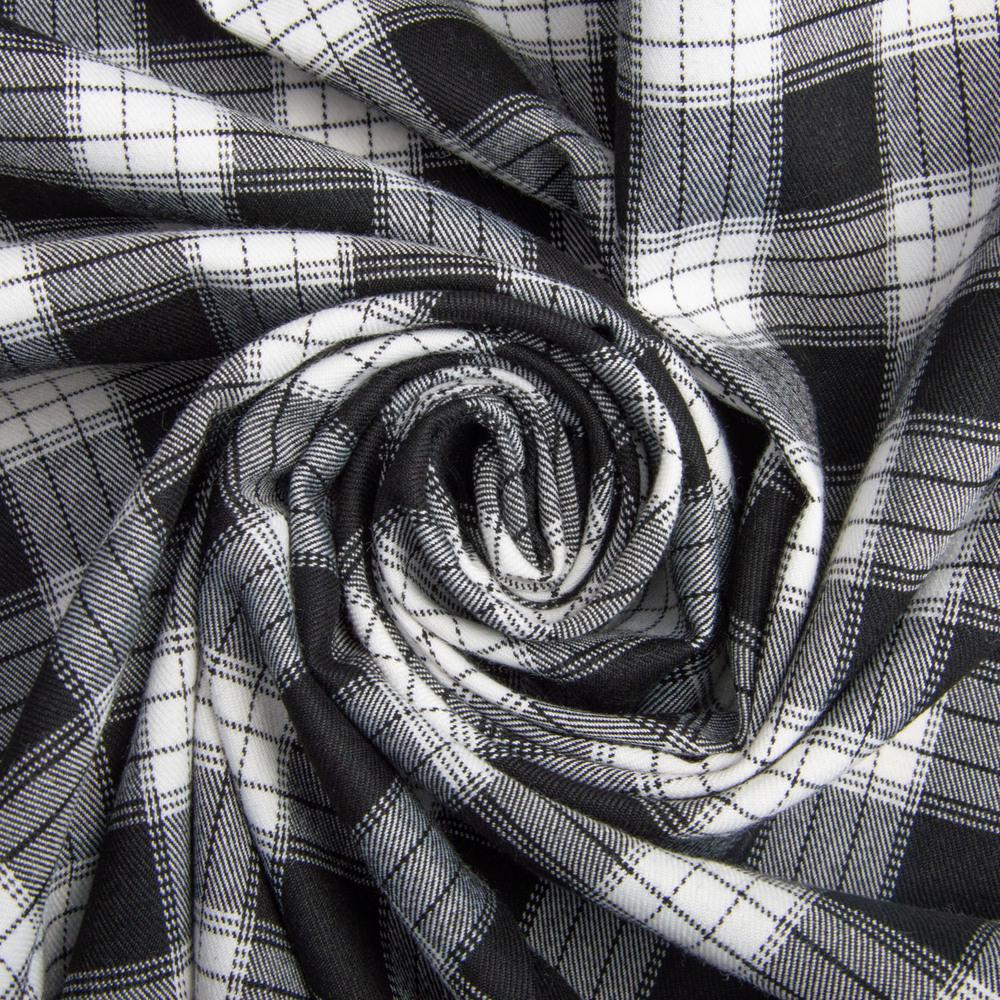 Ткань костюмная Клетка Шотландка 265 г/м² 150 см Черно-белый (26221)