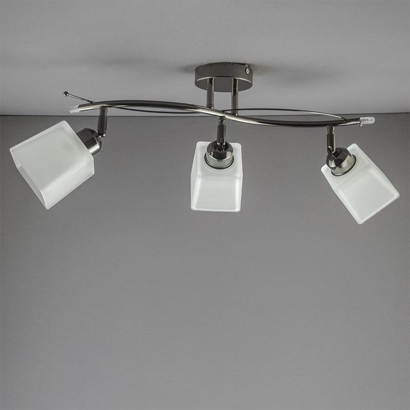 Люстра стельова Light House NM-14811/3ZZH WT на три лампи Чорні перли