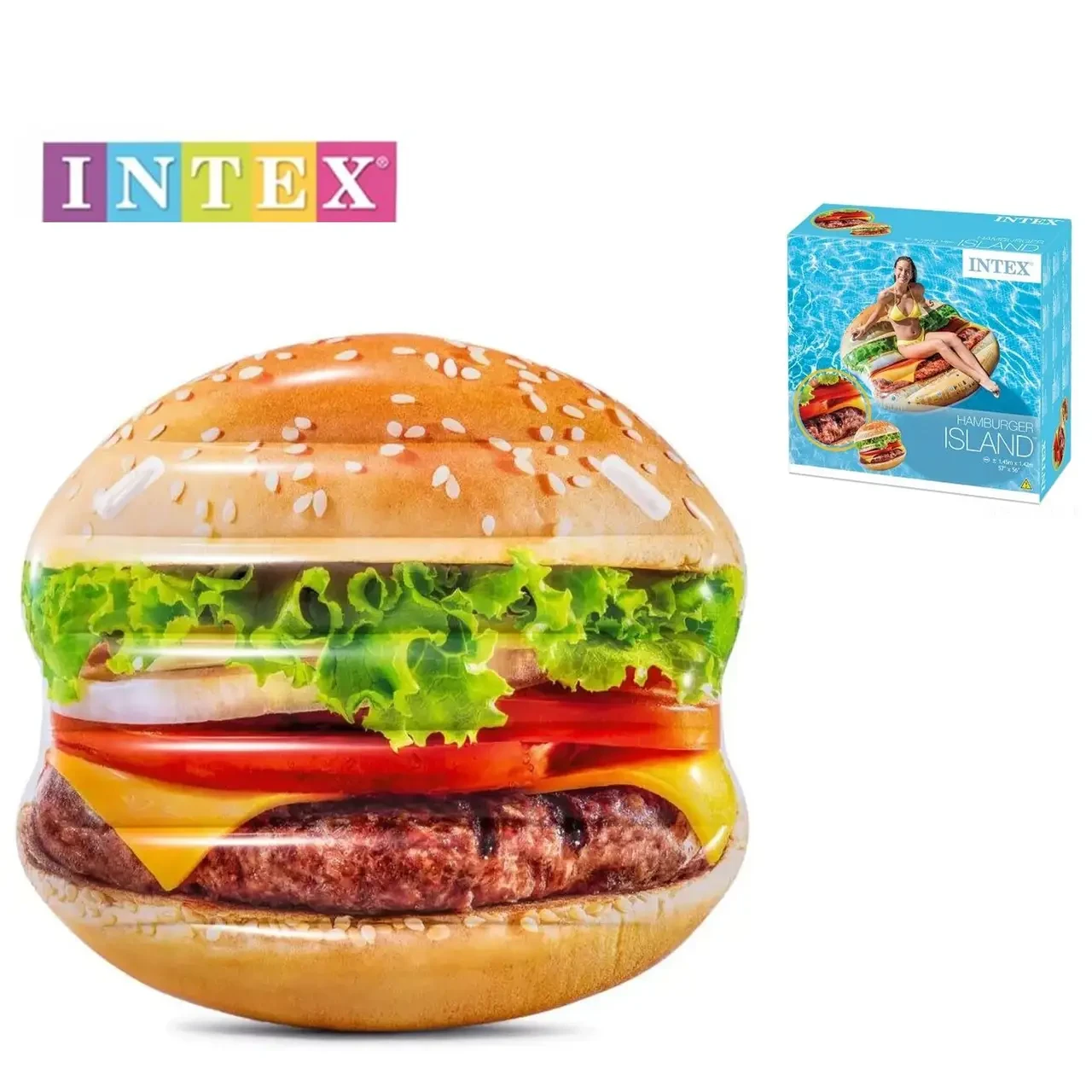 Надувний матрац для плавання Intex 58780 Гамбургер одномісний (14876250) - фото 2 Надувний матрац для плавання Intex 58780 Гамбургер одномісний (14876250) - фото 2