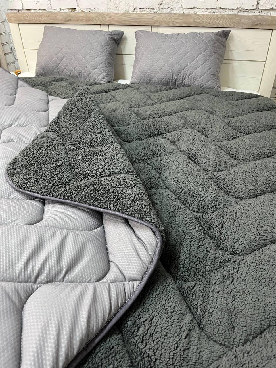 Одеяло меховое полуторное 155х210 см Темно-серый (22936479) - фото 5 Одеяло меховое полуторное 155х210 см Темно-серый (22936479) - фото 5