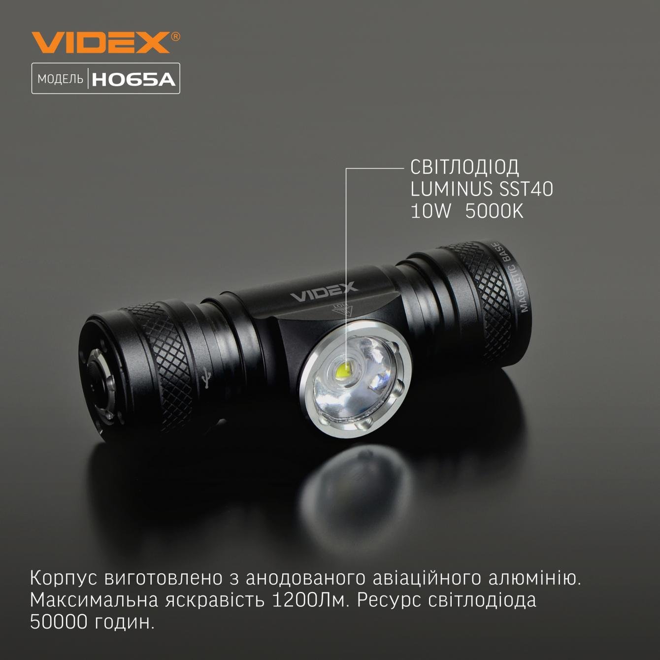 Фонарик налобный Videx VLF-H065A 1200Lm 5000K (VLF-H065A) - фото 8 Фонарик налобный Videx VLF-H065A 1200Lm 5000K (VLF-H065A) - фото 8
