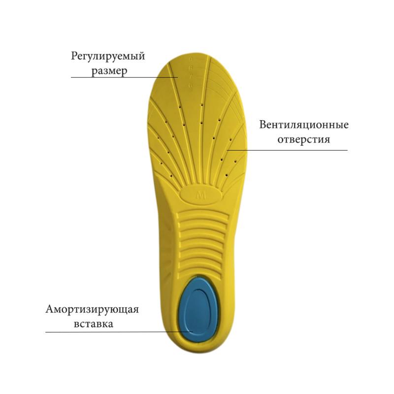 Стельки амортизационные для обуви с подушкой под свод стопы р. 39-42,5 регулируемый 27,5-24 см Голубой (S-18 B №1) - фото 3
