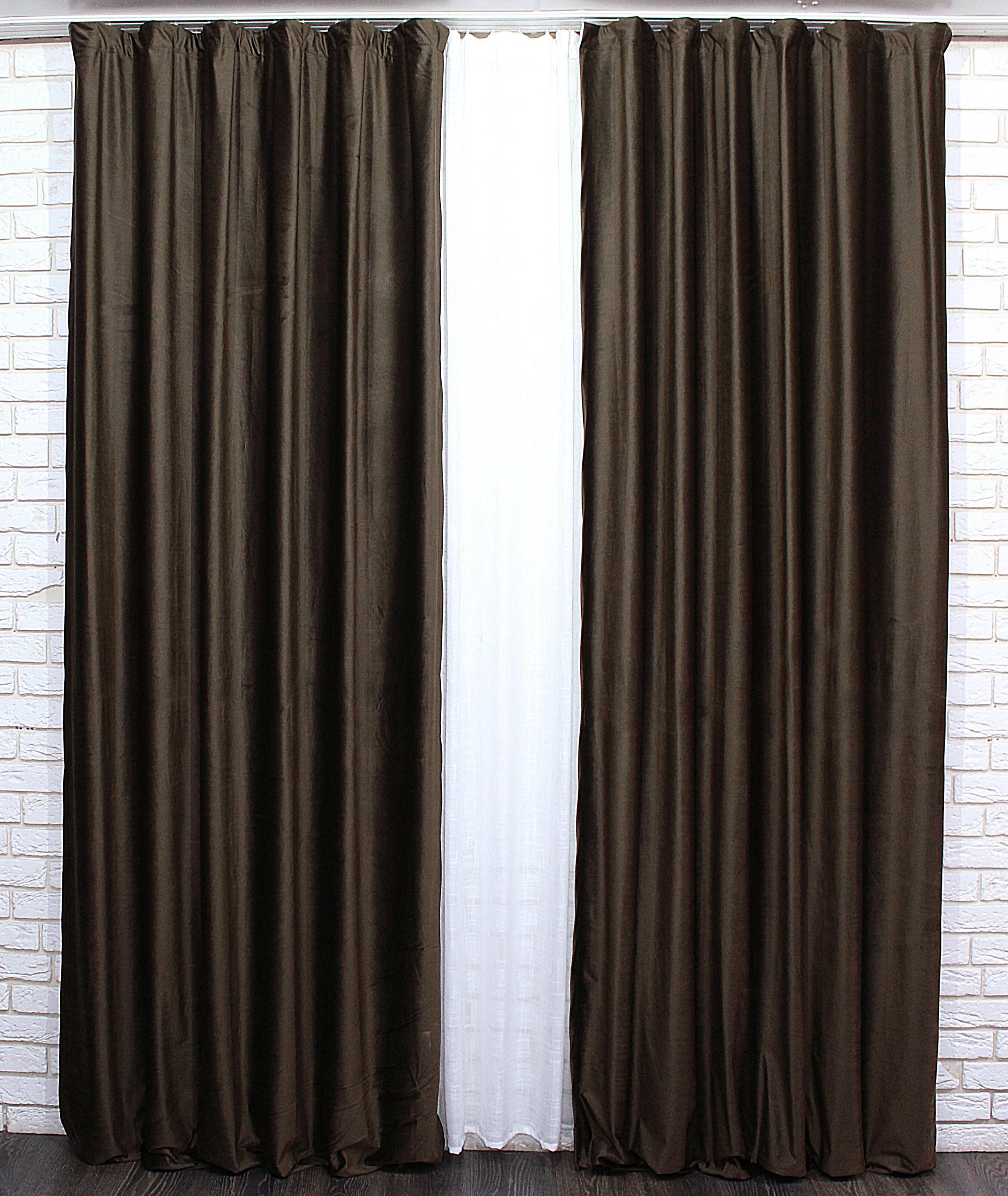 Комплект штор VR-Textil № 889ш оксамит 150х290 см 2 шт. Темно-коричневий (30-685) - фото 4 Комплект штор VR-Textil № 889ш оксамит 150х290 см 2 шт. Темно-коричневий (30-685) - фото 4