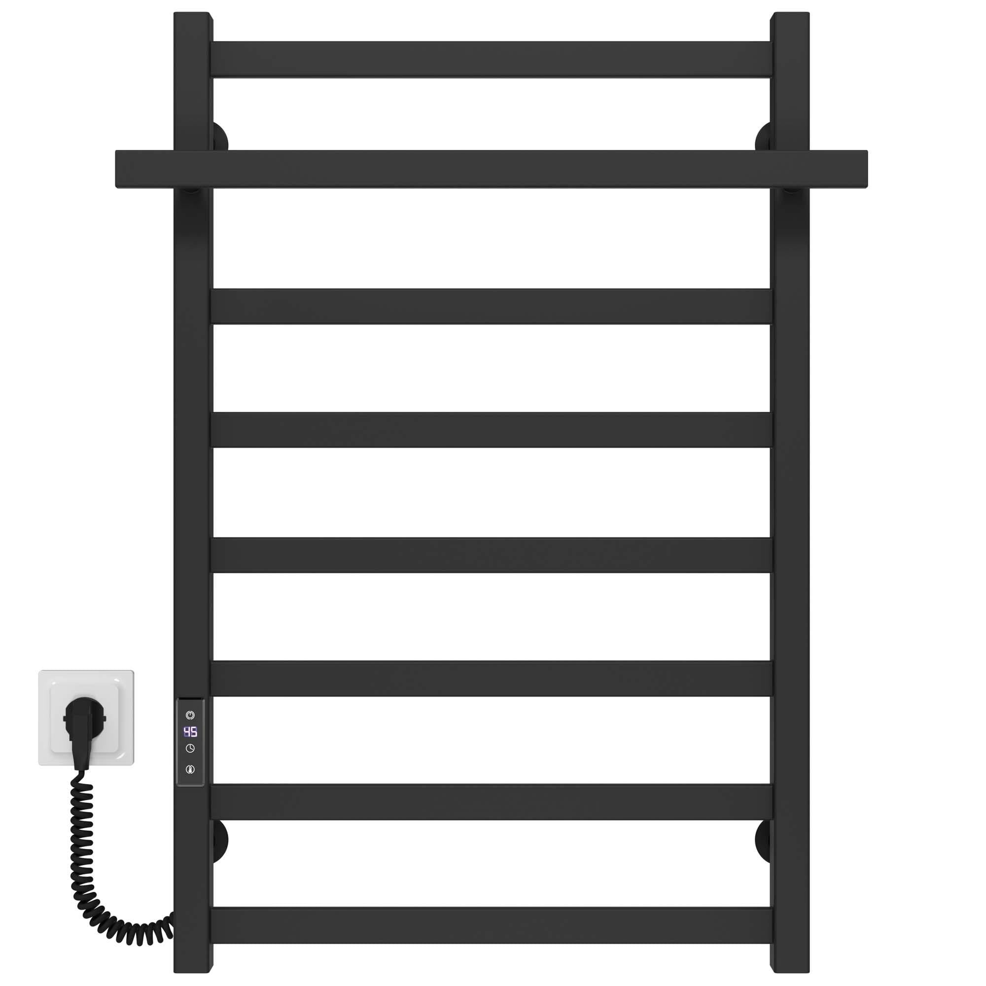 Рушникосушарка електрична Deffi Nicolе П8 JD04 ліве підключення фарбована сталь 500х800 мм Чорний (B.NI.80.50.8.E.B.L.2)