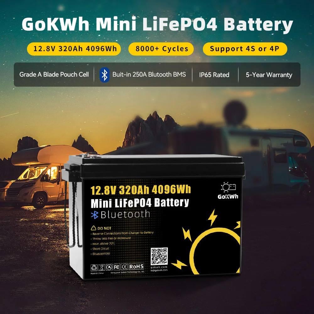 Аккумулятор для ИБП с Bluetooth GoKwh LifePo4 320 Ah 12V 4096Wh BMS (Gkw32012) - фото 2