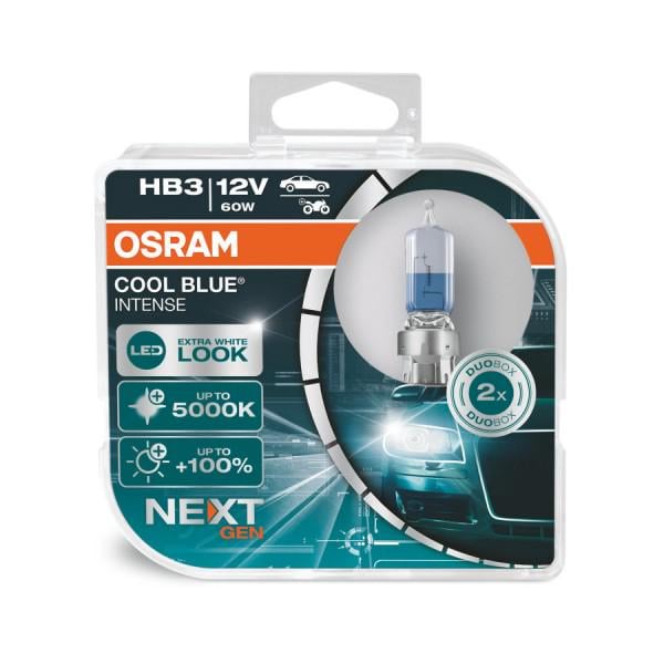 Комплект галогенових ламп Osram HB3 12 V 60 W P20d Cool Blue Intense Next Gen +100% - фото 1