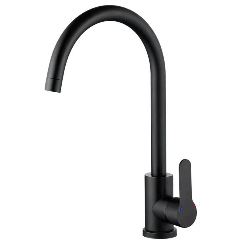 Смеситель для кухни Zerix DAX-011 настенный из нержавеющей стали SUS304 Black (ZX4817)