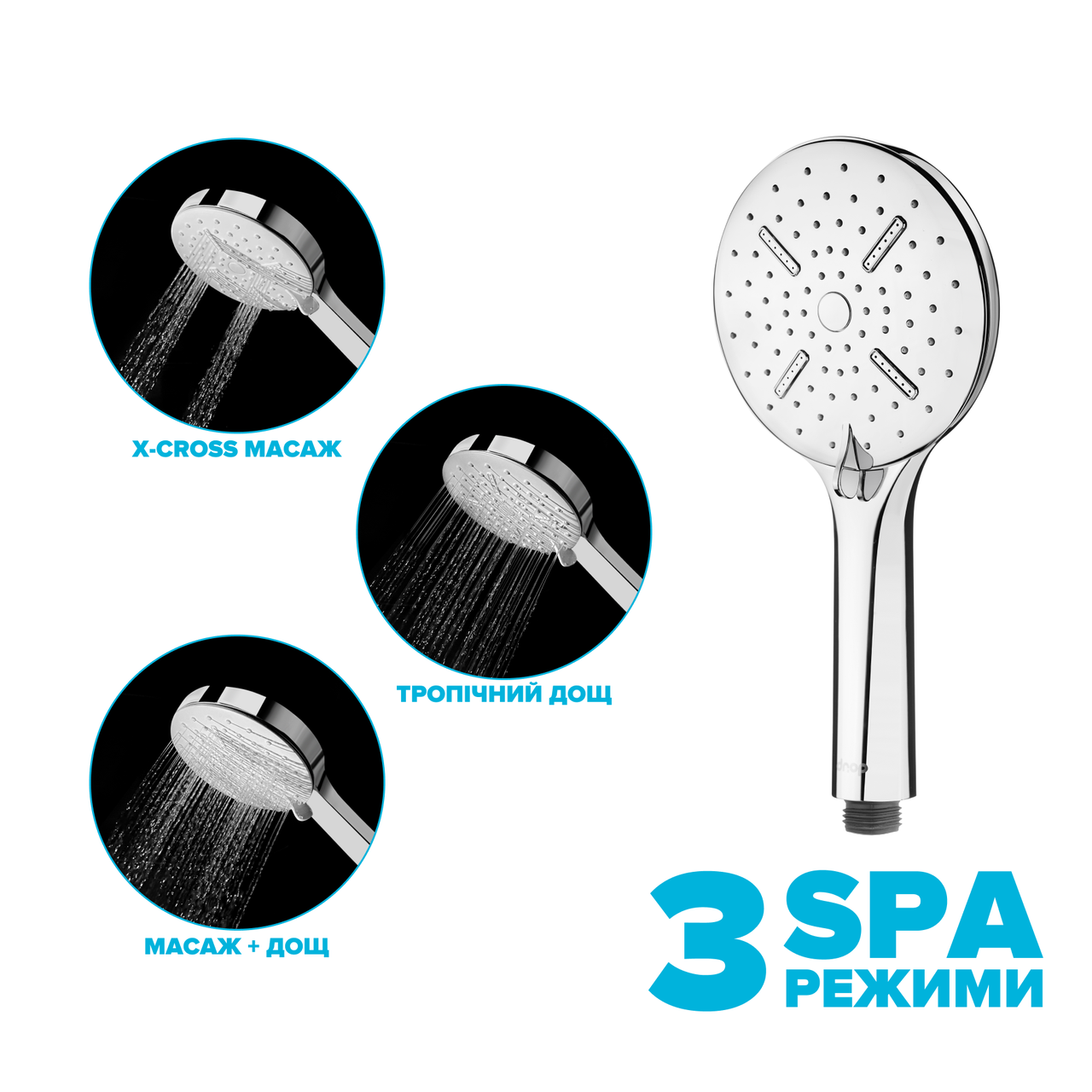 Лійка душова водозберігаюча Drop SPA3F-MULTI120CH X-CROSS із SPA потоками (24237579) - фото 2