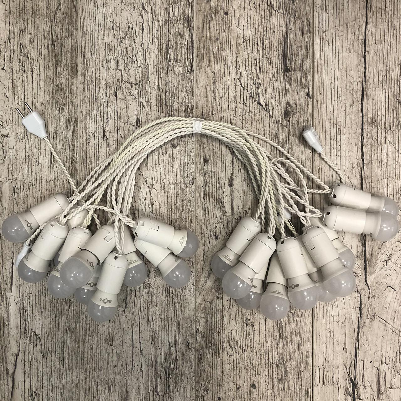 Ретро гірлянда для приміщень Alphatrade 20 м 40 ламп LED Білий (120163)