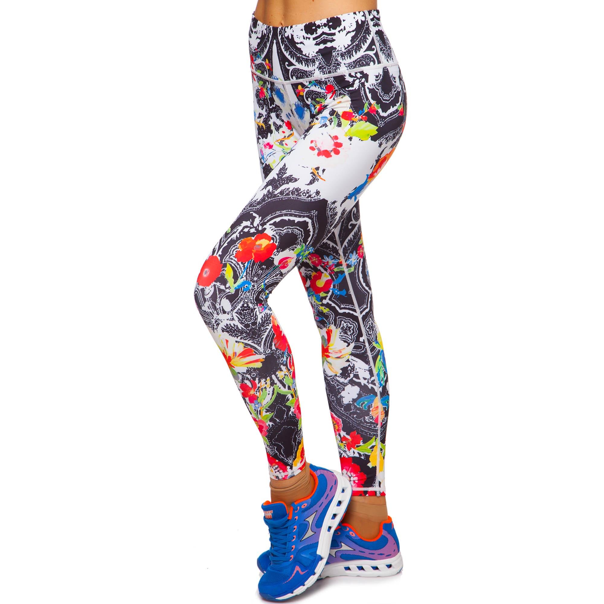 Лосины женские с принтом DOMINO YH94 L Черно-белый/Красный (YH94_L)