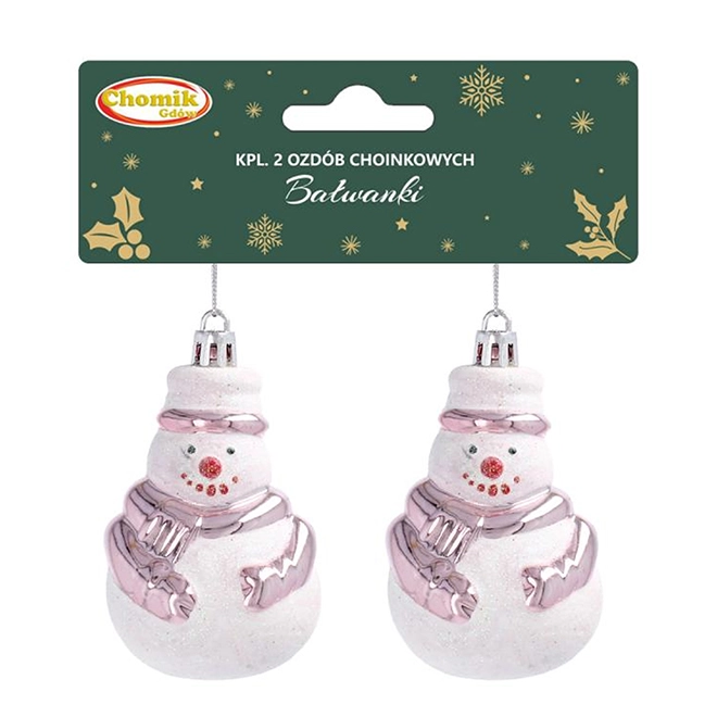 Набор новогодних подвесок Снеговик 8,5 см 2 шт. (43225) Набор новогодних подвесок Снеговик 8,5 см 2 шт. (43225)