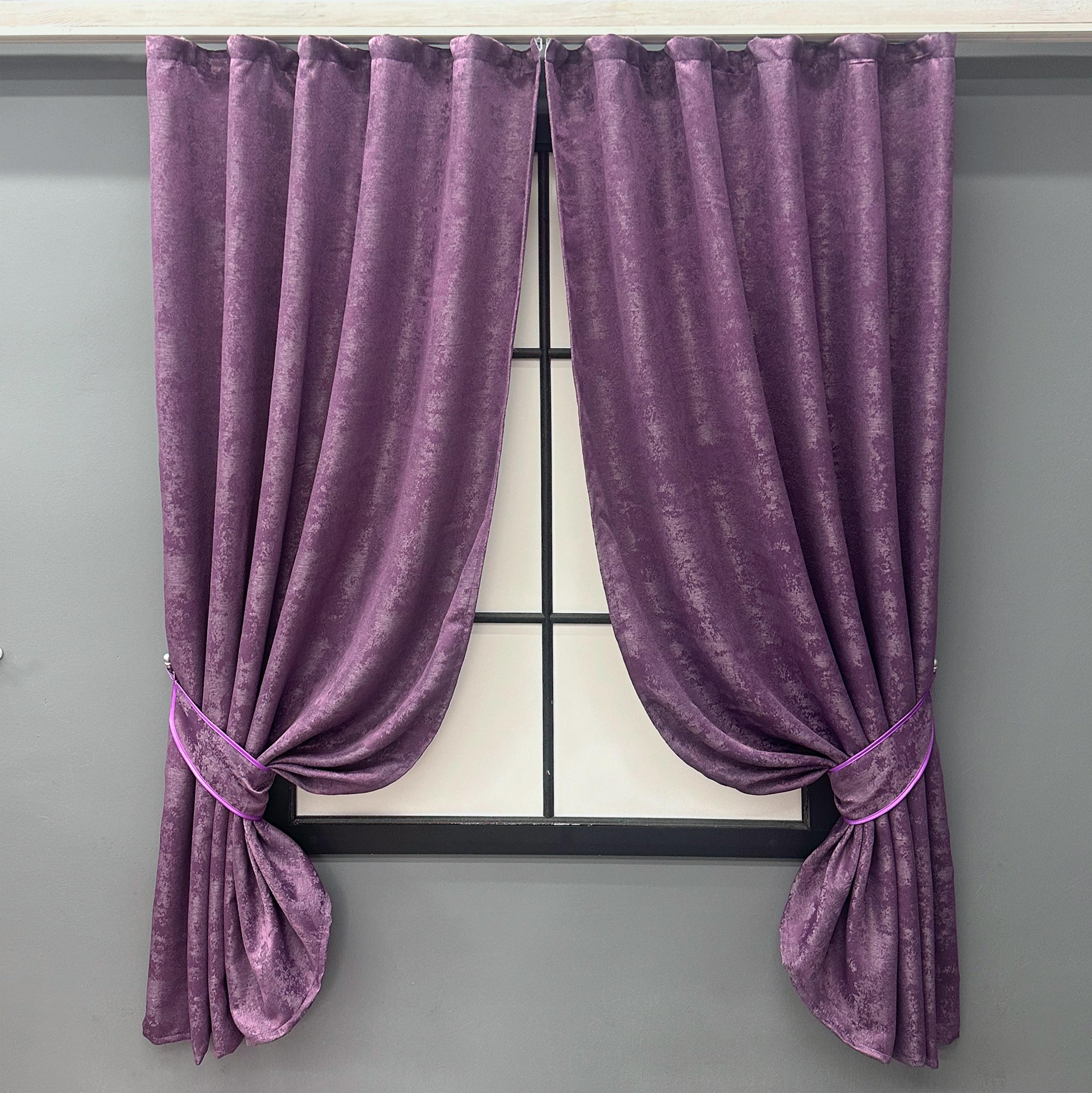 Комплект коротких штор VR-Textil Sultan YL №1547ш жаккард 130х170 см 2 шт. Фиолетовый (35-0353)