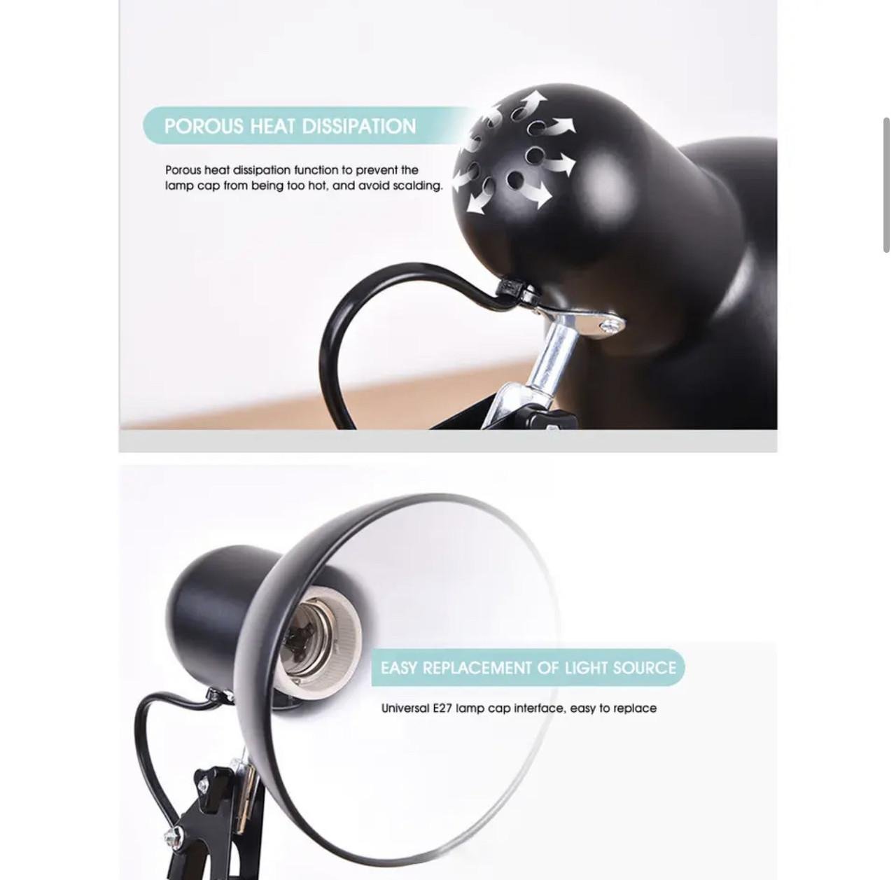 Настільна лампа 811В на підставці та струбціні з кріпленням Чорний - фото 6 Настільна лампа 811В на підставці та струбціні з кріпленням Чорний - фото 6