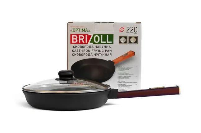 Сковорода чугунная с крышкой Optima-Bordo 220х40 мм (29-13-O2240-P2-C)