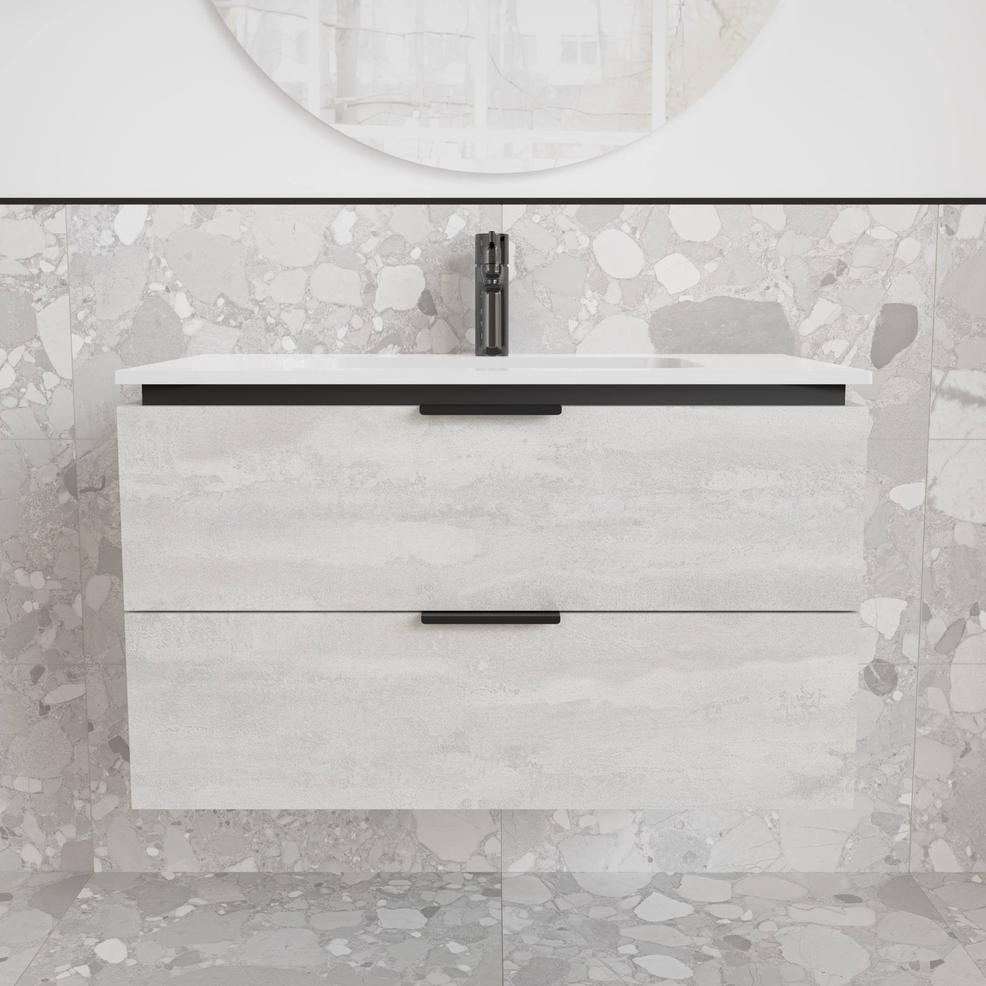 Тумба підвісна з раковиною MVK Vostok Icon 70 В2 700х450х530 мм Бетонний камінь (p270bt) - фото 1 Тумба підвісна з раковиною MVK Vostok Icon 70 В2 700х450х530 мм Бетонний камінь (p270bt) - фото 1