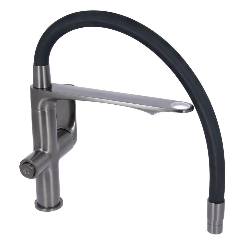 Смеситель для кухни Qtap Vlasta QTVLA364GMB45649 с гибким изливом и подключением к фильтру Черный (QTVLA364GMB45649) - фото 5