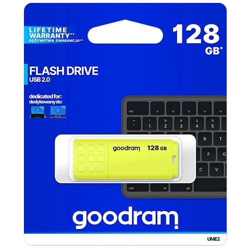 Флеш-память GoodRAM UME2-1280Y0R11 USB 2.0 UME2 128 Gb Yellow (565440) - фото 2