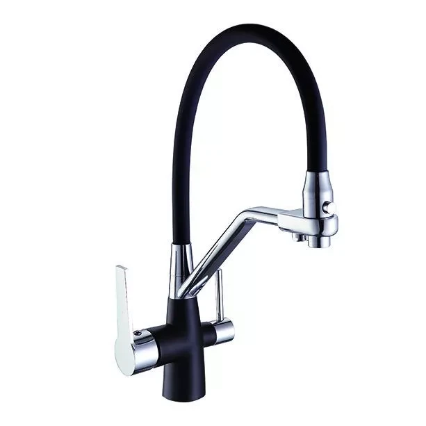 Смеситель для кухни Frap F4374-2 на две воды Черный/Хром (SE01042929)