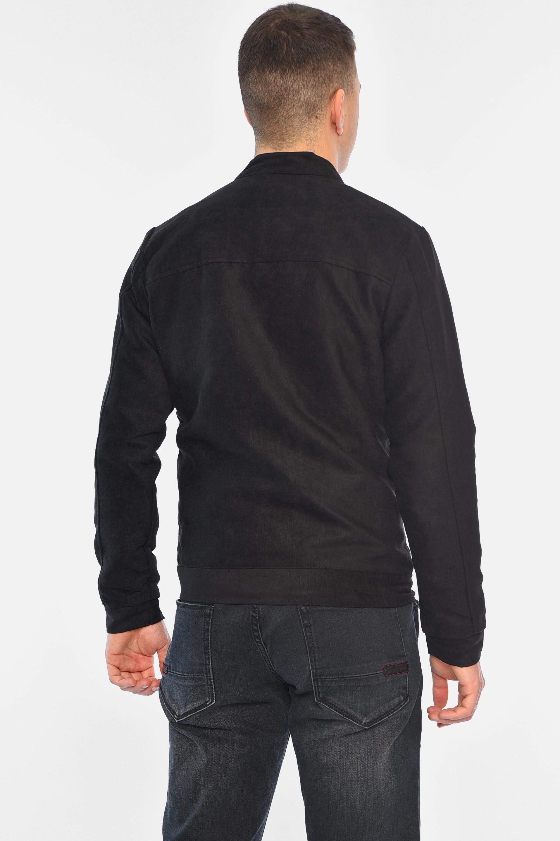 Бомбер мужской замшевый S Черный (195652) - фото 3