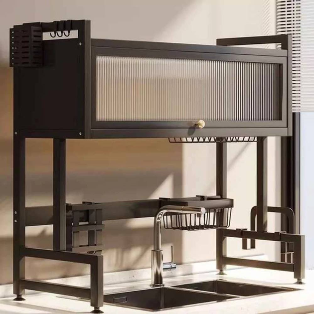 Органайзер двухъярусный для сушки и хранения посуды со шкафчиком над раковиной 65 см - фото 12 Органайзер двухъярусный для сушки и хранения посуды со шкафчиком над раковиной 65 см - фото 12