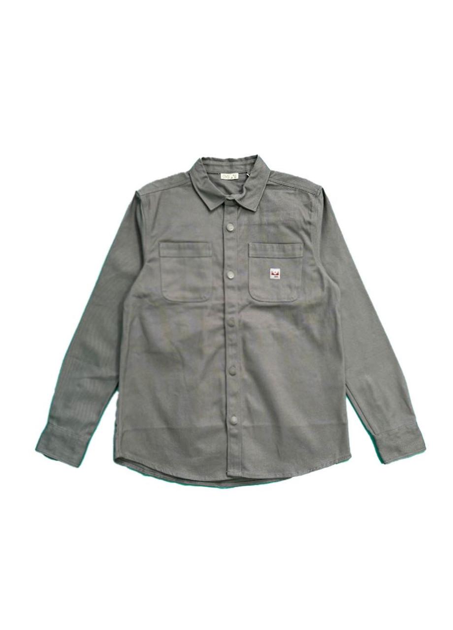 Рубашка детская OVS джинсовая однотонная 13-14 лет 164 см Серый (2081861419)