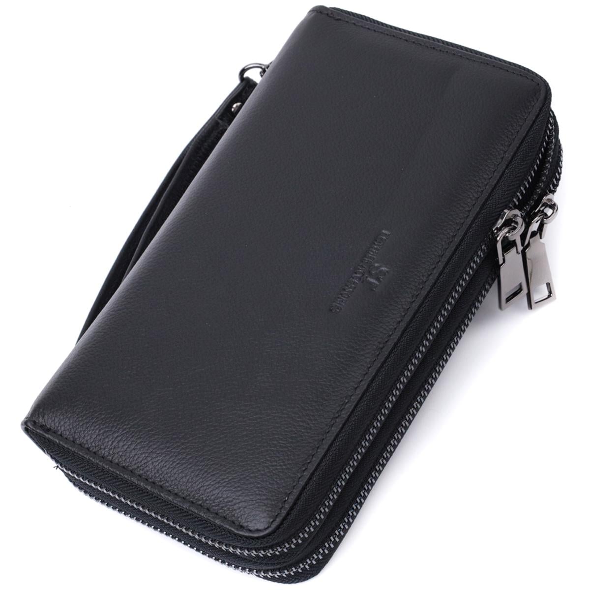 Мужской кожаный клатч для документов ST Leather 22684 черный (168-136-22684)