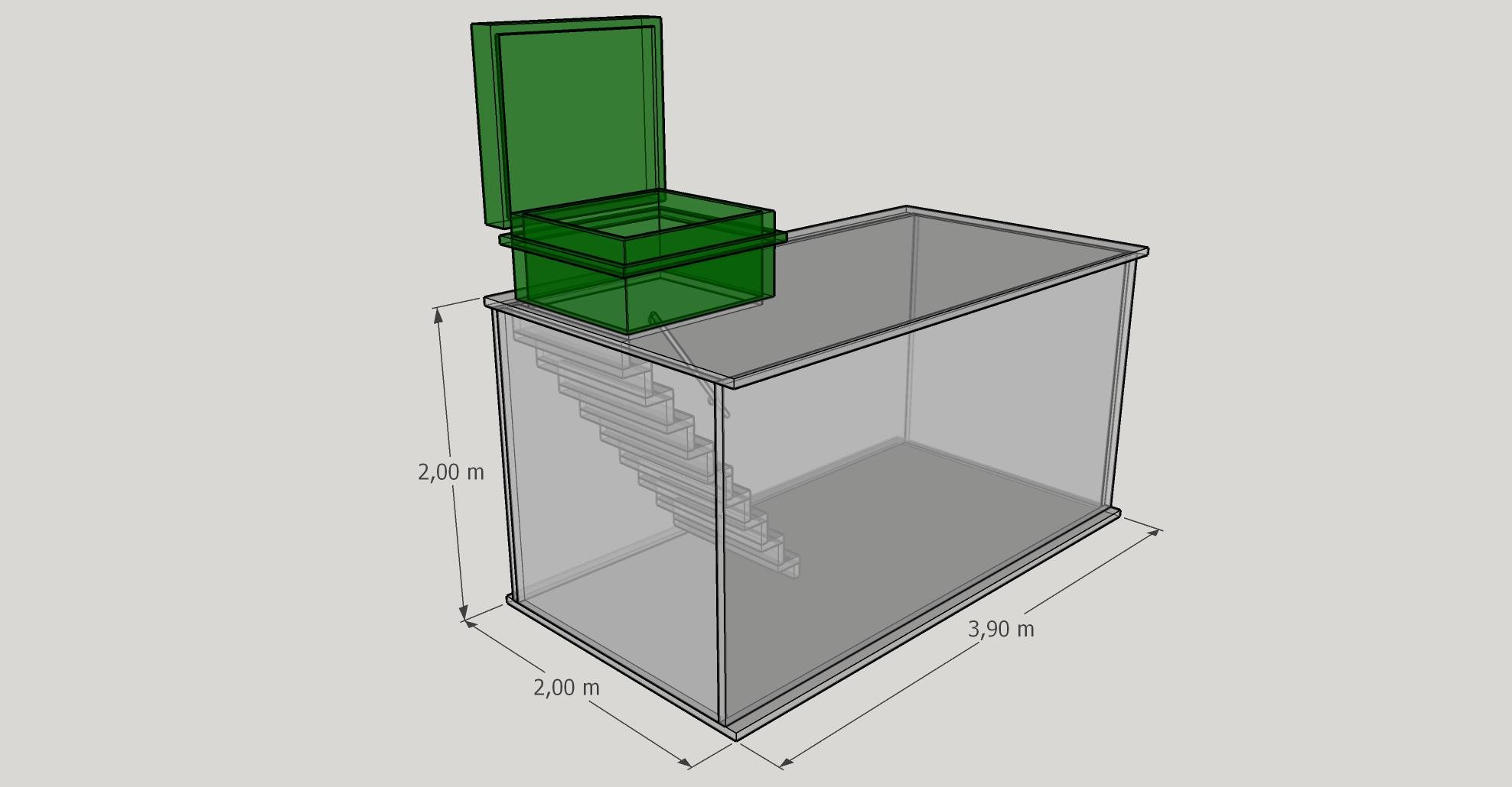 Укриття модульне підземне Shelter Paneltim для приватного використання діагональний вхід 2000x3900x2100 мм - фото 10