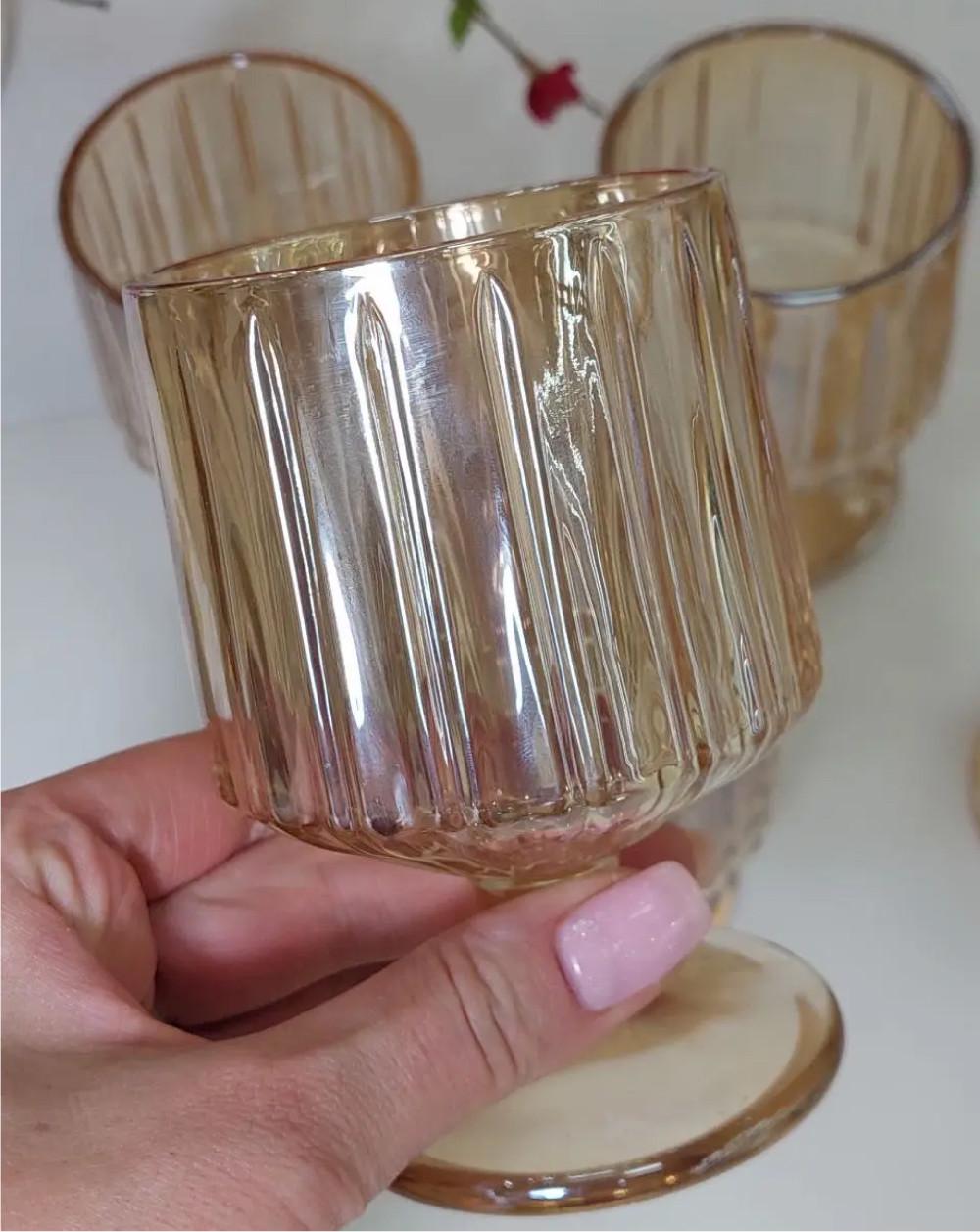 Набір гранених келихів Янтарний Дюк 6 шт. 220 мл (21-102-538) - фото 3