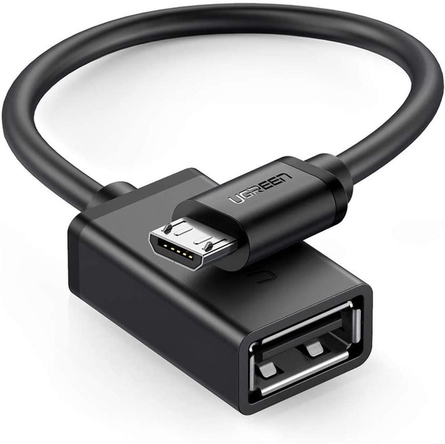 Переходник UGREEN US133 USB 2.0 A Female to Micro USB-B Male для ноутбука/смартфона Black (10396)