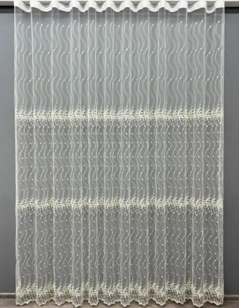 Тюль фатин с вышивкой Молочный/Бежевый (1504т) Тюль фатин с вышивкой Молочный/Бежевый (1504т)