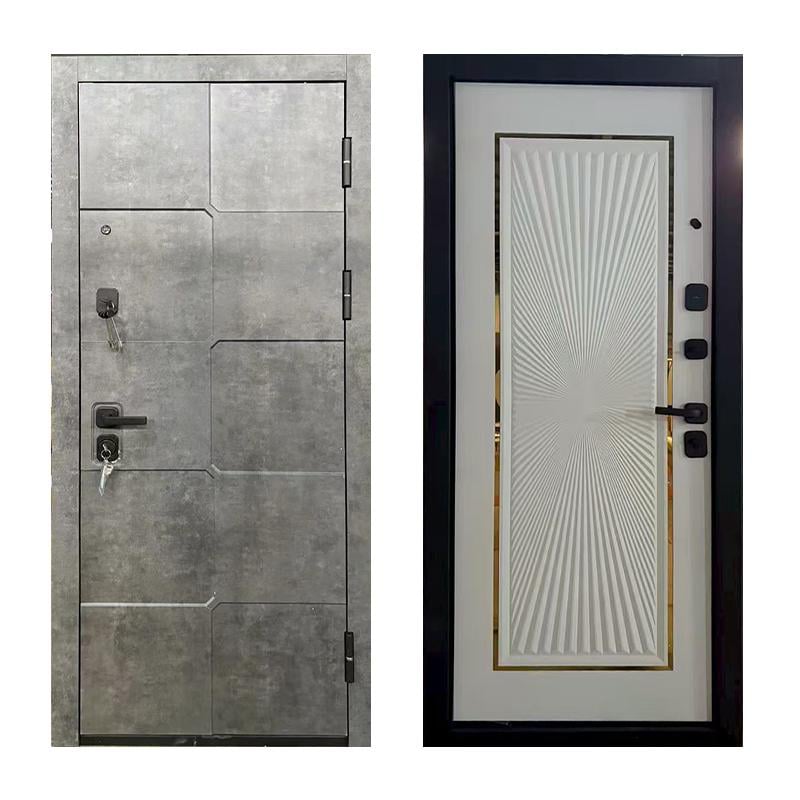 Дверь входная правая TD MM8005 2050x860 мм Бетон/Белый матовый (33514854)